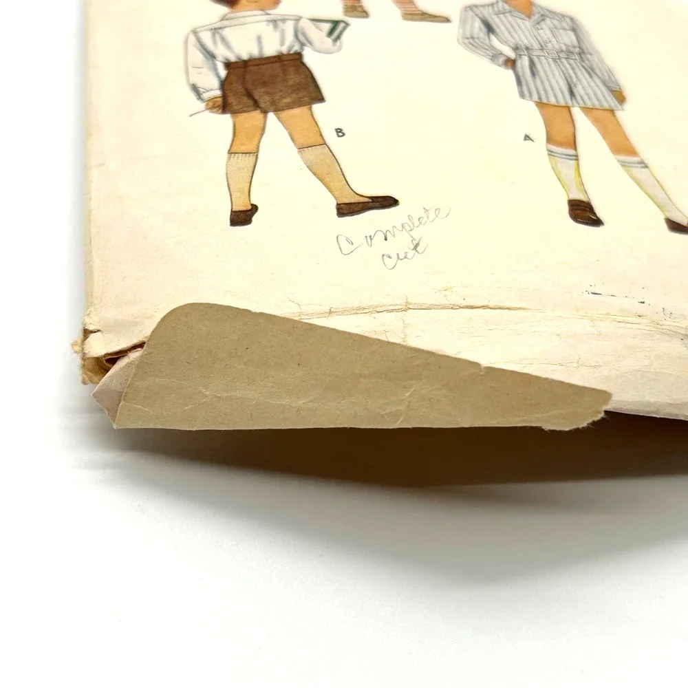 McCall Vintage 1946 Pattern #6671 Boys 2‎ Piece Shorts Suit Size 6